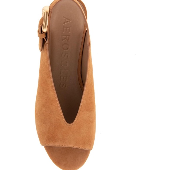 Elegant Tan Women's Slingback Heels - Picture 2 of 9